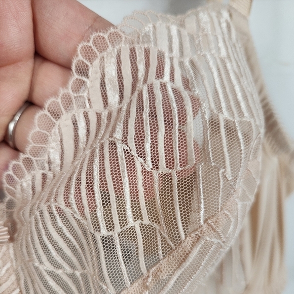 Wacoal La Femme Full Figure Underwire Semi Sheer Bra in Naturally Nude US 38D - Picture 7 of 14